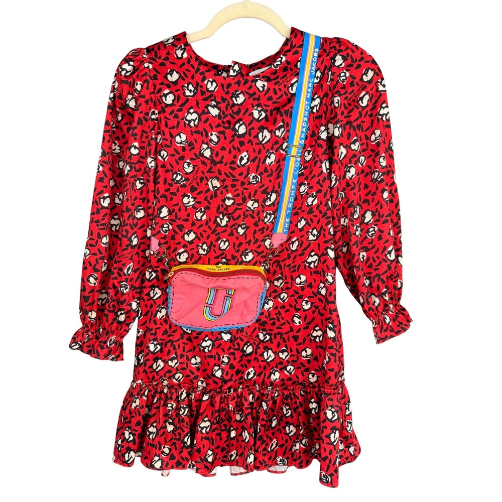 C1 The Marc Jacobs Girls Red Trompe L'oeil Crossbody Bag Dress 10 138‎ W12390